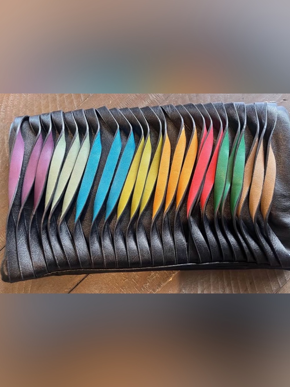 Colorful Vegan Leather Mellow World Clutch